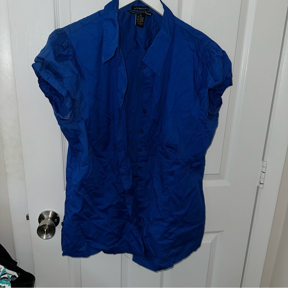 Blue Button Front Shirt